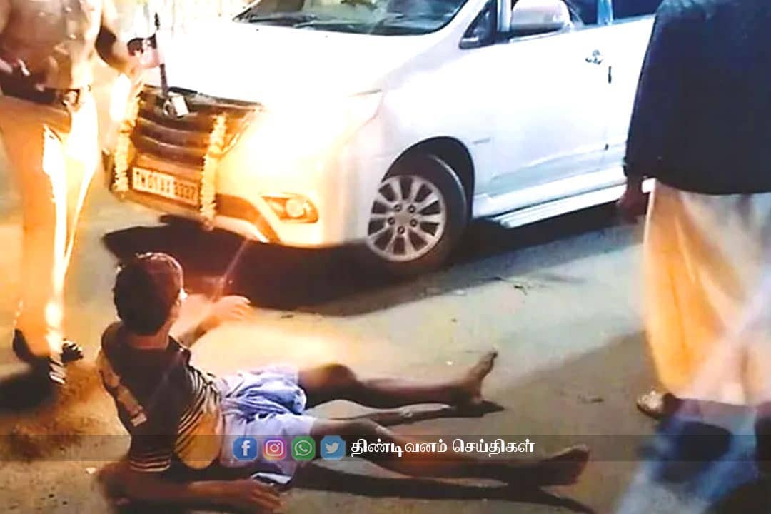 அதிமுக பிரச்சார கூட்டத்தில் போதை ஆசாமி ரகளை a drunken teenager ran into admk street rally