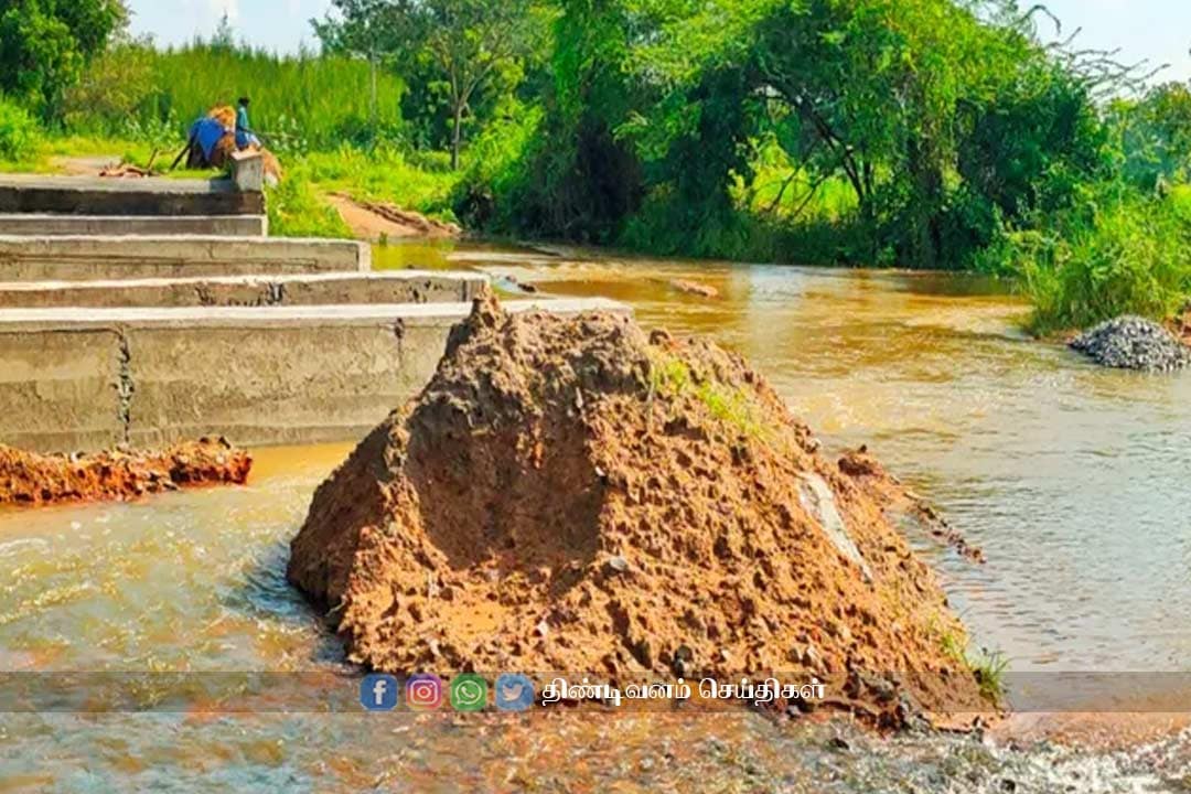 village roads damaged at sorapattu near brammdesam