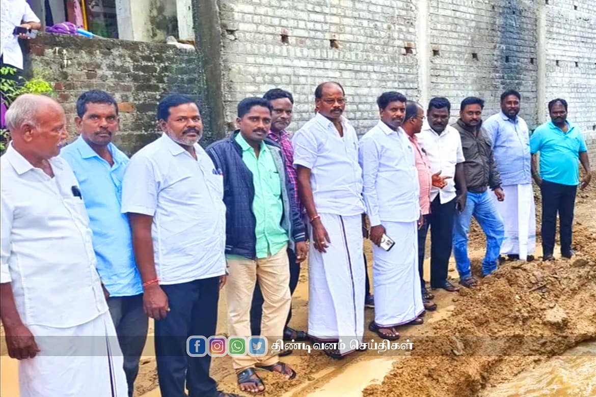 சிறுவாடி கிராமத்தில் தேங்கி நின்ற மழை நீர் chairman visits siruvadi village amidst of rain damages
